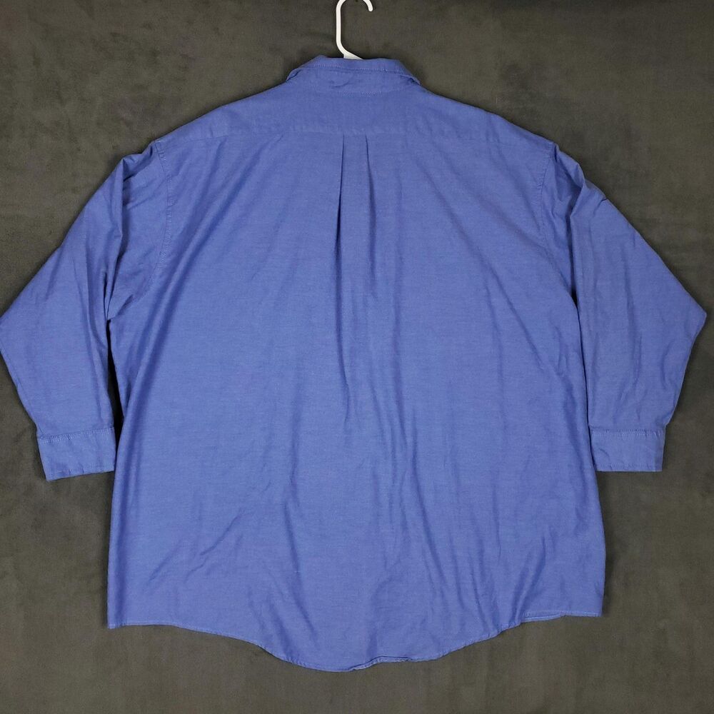 Red Kap Work Polo Shirt Mens 3XL Blue Solid Long Sleeve Button Up Workwear - Picture 12 of 12